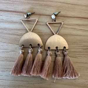 Rose gold earrings.